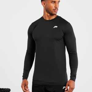 Black Gym Sport Workout Long Sleeve T-Shirt