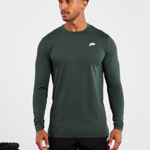 Dark Green Gym Sport Workout Long Sleeve T-Shirt