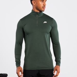 Dark Green Gym Sport Workout 1/4 Zip